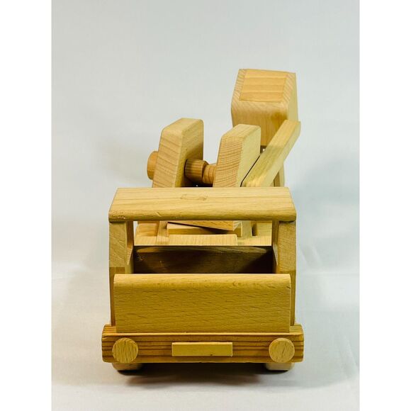K&K Wooden Toys Crane Digger Handcrafted Wooden Construction Toy - Picture 3 of 8